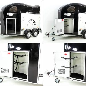 Cheval Liberte Przyczepa do koni GOLD One 1,5 | zawieszenie Pullman | z siodlarnią | czarna - obrazek 3