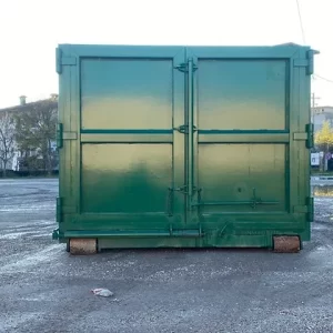 Otwarty kontener rolkowy w kolorze zielonym – Do odpadów wielkogabarytowych - obrazek 8