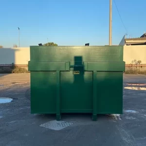 Otwarty kontener rolkowy w kolorze zielonym – Do odpadów wielkogabarytowych - obrazek 3