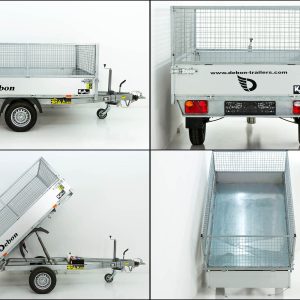 Debon wywrotka tylna 150x250cm 1,3t | Pompa elektryczna | Nadstawka siatkowa 60 cm - obrazek 3