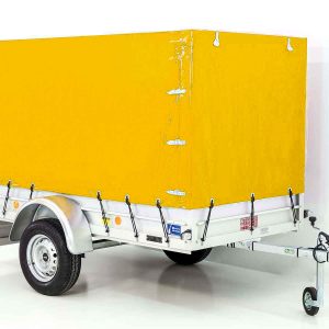 Przyczepa z plandeką 125x250cm 750kg | Typ U4 | Plandeka wysoka 140 cm Profi żółta