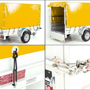 Przyczepa z plandeką 125x250cm 750kg | Typ U4 | Plandeka wysoka 140 cm Profi żółta - obrazek 7