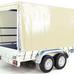 Przyczepa z plandeką 150x300cm 2600kg | Typ 7.26 | Plandeka 180 cm - Beż Elfenbein - obrazek 14