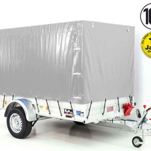 Przyczepa Koch z plandeką 150x300cm 1300kg | Typ 7.13 | Wysoka plandeka 160cm - Srebrna - obrazek 1