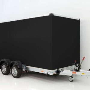 Vezeko przyczepa furgon opuszczana 167x400cm wys:210cm 3,5t | Czarna