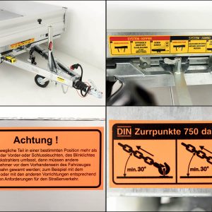Przyczepa trójstronna wywrotka Vezeko VMDK35.3 | 185x350cm 3,5t | Platforma kiprowana - obrazek 8