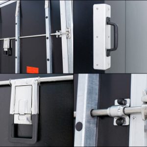 Vezeko Przyczepa furgonowa 184x355cm Wys.:205cm 2,7t | Drzwi/Rampa | Czarna - obrazek 6