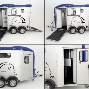 Cheval Liberte Przyczepa do koni Touring Country | z siodlarnią | Wyjście przednie | niebieska - obrazek 10