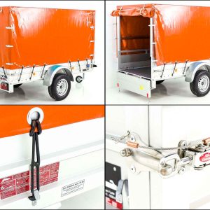 Przyczepa Koch z plandeką 125x250cm 750kg | Typ U4 | Wysoka plandeka 140 cm Profi | Pomarańczowa - obrazek 9