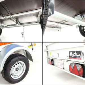 Przyczepa Koch z plandeką 125x250cm 750kg | Typ U4 | Wysoka plandeka 140 cm Profi | Pomarańczowa - obrazek 3