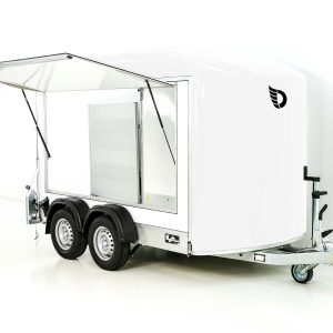 Debon przyczepa furgonowa C500 Sandwich 164x300cm wys:200cm 2,0t | Alu | Polybug | Drzwi | Biała - obrazek 4