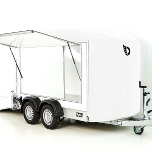 Debon przyczepa furgonowa C500 Sandwich 164x300cm wys:200cm 2,0t | Alu | Polybug | Drzwi | Biała - obrazek 7