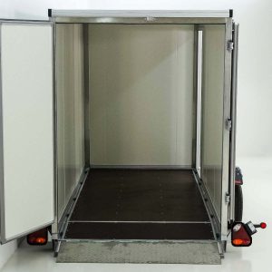 Vezeko przyczepa furgon opuszczana 157x344cm wys:210cm 2,7t | Drzwi | E-pompa | Srebrna - obrazek 10