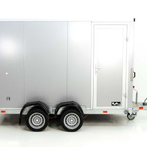 Vezeko przyczepa furgon opuszczana 157x344cm wys:210cm 2,7t | Drzwi | E-pompa | Srebrna - obrazek 12