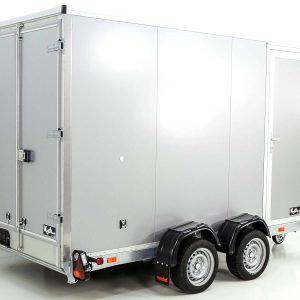 Vezeko przyczepa furgon opuszczana 157x344cm wys:210cm 2,7t | Drzwi | E-pompa | Srebrna - obrazek 13