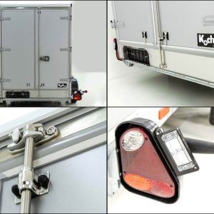 Vezeko przyczepa furgon opuszczana 157x344cm wys:210cm 2,7t | Drzwi | E-pompa | Srebrna - obrazek 3