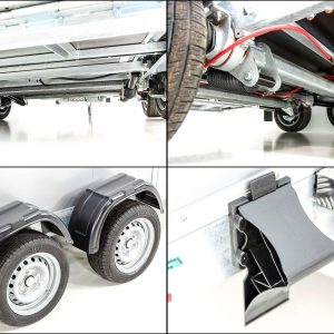 Vezeko przyczepa furgon opuszczana 157x344cm wys:210cm 2,7t | Drzwi | E-pompa | Srebrna - obrazek 5