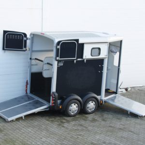 Ifor Williams Przyczepa do koni HB506 | Przednie wyjście | Klapodrzwi | czarna - obrazek 3