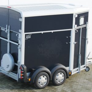 Ifor Williams Przyczepa do koni HB506 | Przednie wyjście | Klapodrzwi | czarna - obrazek 4