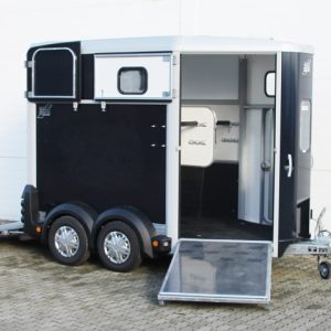 Ifor Williams Przyczepa do koni HB506 | Przednie wyjście | Klapodrzwi | czarna - obrazek 6