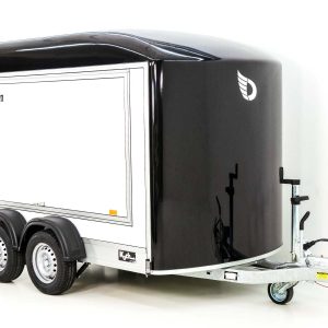 Debon Przyczepa furgonowa C500 Sandwich 164x300cm Wys.:200cm 2,0t | Aluminium | Poliestrowy przód | Drzwi | Czarna - obrazek 4