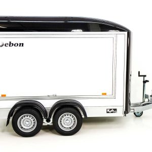 Debon Przyczepa furgonowa C500 Sandwich 164x300cm Wys.:200cm 2,0t | Aluminium | Poliestrowy przód | Drzwi | Czarna - obrazek 9