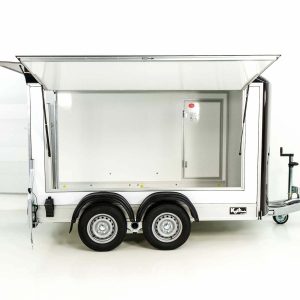 Debon Przyczepa furgonowa C500 Sandwich 164x300cm Wys.:200cm 2,0t | Aluminium | Poliestrowy przód | Drzwi | Czarna - obrazek 10