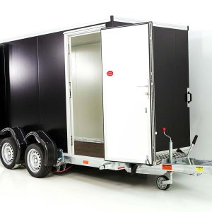 Vezeko przyczepa furgon opuszczana 157x344cm wys:210cm 2,7t | Drzwi | E-pompa | Czarna - obrazek 8