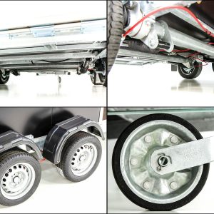 Vezeko przyczepa furgon opuszczana 157x344cm wys:210cm 2,7t | Drzwi | E-pompa | Czarna - obrazek 3