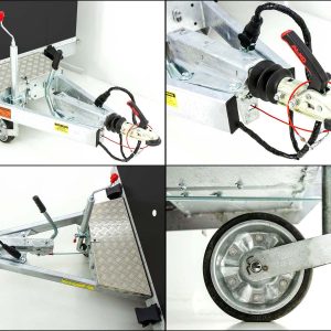 Vezeko przyczepa furgon opuszczana 157x344cm wys:210cm 2,7t | Drzwi | E-pompa | Czarna - obrazek 4