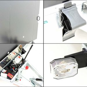 Vezeko przyczepa furgon opuszczana 157x344cm wys:210cm 2,7t | Drzwi | E-pompa | Czarna - obrazek 5