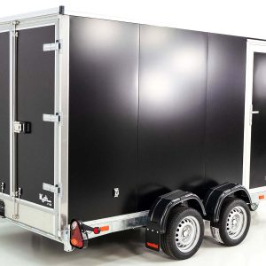 Vezeko przyczepa furgon opuszczana 157x344cm wys:210cm 2,7t | Drzwi | E-pompa | Czarna - obrazek 11