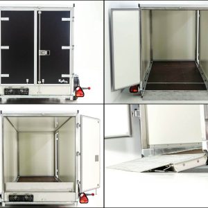 Vezeko przyczepa furgon opuszczana 157x344cm wys:210cm 2,7t | Drzwi | E-pompa | Czarna - obrazek 13