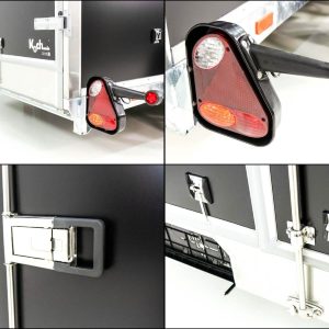 Vezeko przyczepa furgon opuszczana 157x344cm wys:210cm 2,7t | Drzwi | E-pompa | Czarna - obrazek 14