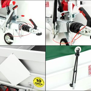 Przyczepa z plandeką 150x300cm 1300kg | Typ 7.13 | Wysoka plandeka 160cm - Zielona - obrazek 13