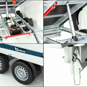 Debon wywrotka trójstronna 180x306cm 2,6t | Pompa elektryczna | Nadstawki burtowe - obrazek 14