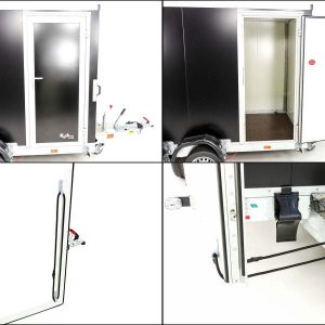 Vezeko Przyczepa kontenerowa opuszczana 157x344cm Wys.: 190cm 2,7t | Drzwi | Pompa elektryczna | Czarna - obrazek 3