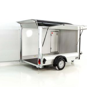Debon przyczepa furgonowa C300 Sandwich 148x295cm wys:190cm 1,3t | Alu | Polybug | Drzwi | Klapa | Czarna - obrazek 4