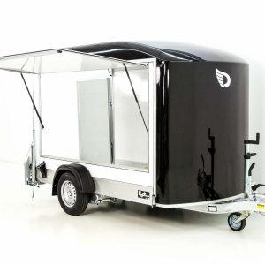 Debon przyczepa furgonowa C300 Sandwich 148x295cm wys:190cm 1,3t | Alu | Polybug | Drzwi | Klapa | Czarna - obrazek 6
