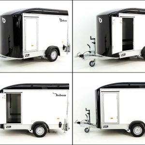 Debon przyczepa furgonowa C300 Sandwich 148x295cm wys:190cm 1,3t | Alu | Polybug | Drzwi | Klapa | Czarna - obrazek 11