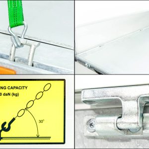 Debon wywrotka trójstronna 180x306cm 2,6t | Pompa elektryczna | Rampy | Stopy podporowe - obrazek 6