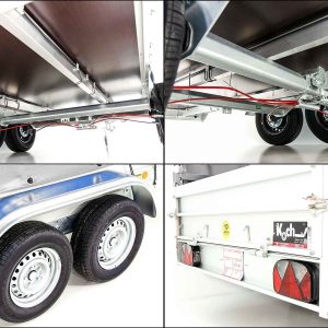 Przyczepa z plandeką 150x350cm 2600kg | Typ 8.26 | Wysoka plandeka 180cm - Srebrna - obrazek 13