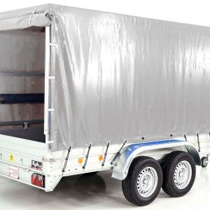 Przyczepa z plandeką 150x350cm 2600kg | Typ 8.26 | Wysoka plandeka 180cm - Srebrna - obrazek 6