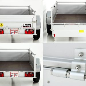 Przyczepa z plandeką 105x205cm 750kg | Typ U2 | Plandeka płaska Profi Beż Elfenbein - obrazek 6