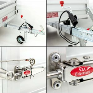 Przyczepa z plandeką 105x205cm 750kg | Typ U2 | Plandeka płaska Profi Beż Elfenbein - obrazek 7