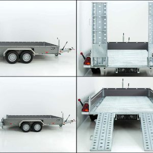 Vezeko Przyczepa do maszyn budowlanych BA 190x390 cm 3,5t | szara | Rampy uchylne | SB - obrazek 10