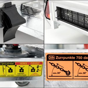 Vezeko Przyczepa kontenerowa opuszczana 157x344cm Wys.: 190cm 2,7t | Srebrna | Drzwi prawe - obrazek 8
