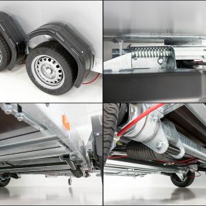 Vezeko Przyczepa kontenerowa opuszczana 157x344cm Wys.: 190cm 2,7t | Srebrna | Drzwi prawe - obrazek 5